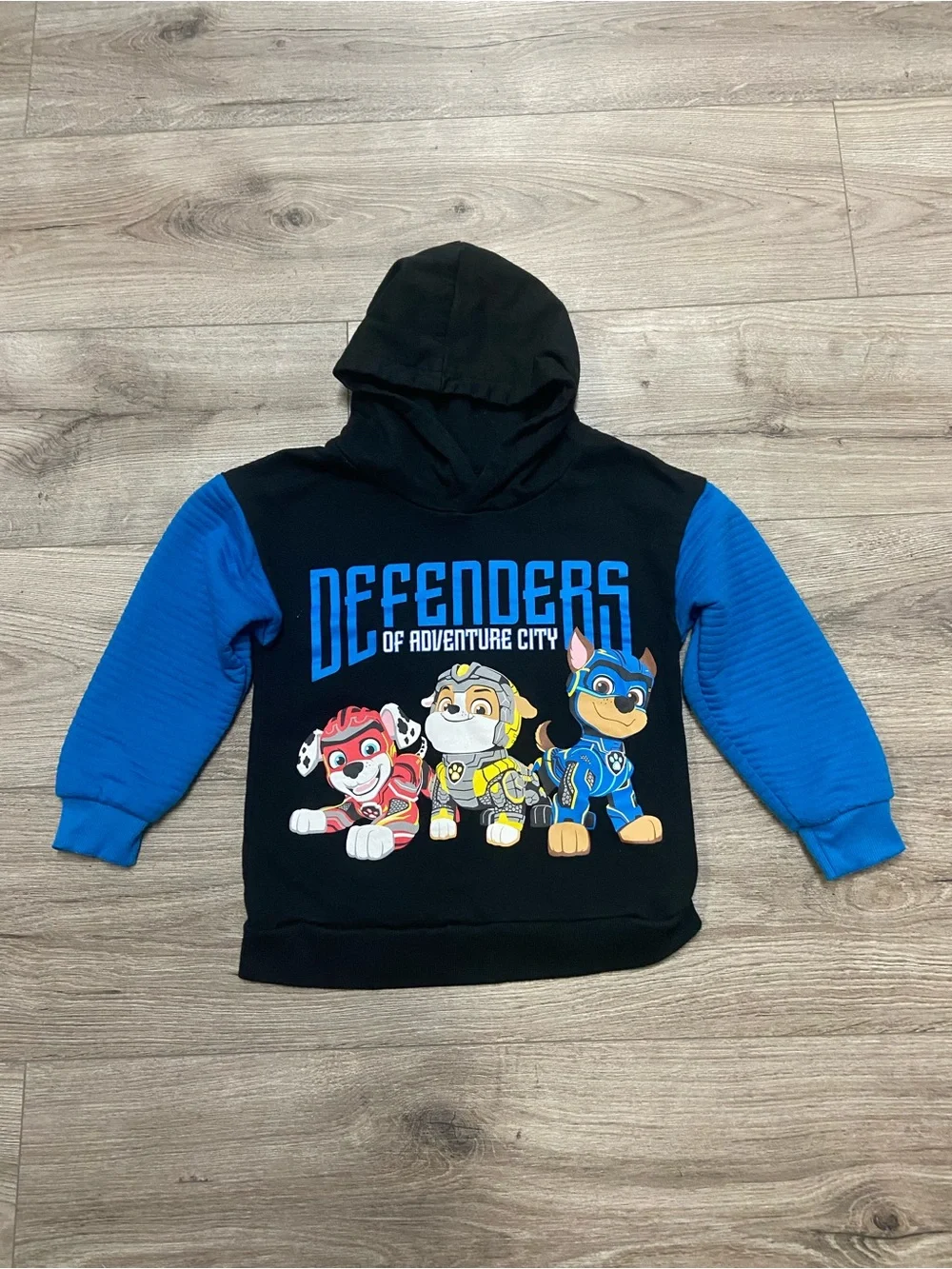Paw Patrol 'Defenders of Adventure City' Hoodie Kids Pullover Black Blue